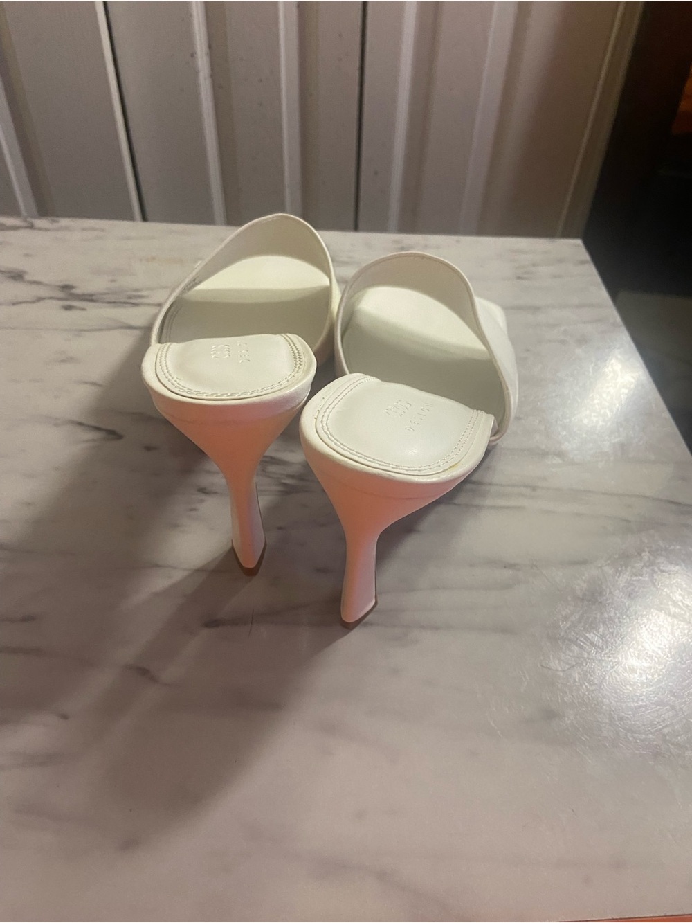 ASOS Cream Open-Toe Mule Heels - Picture 3 of 5